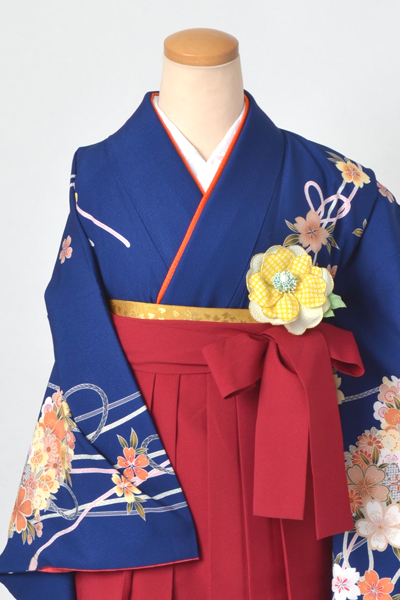 卒業袴［紺地の薬玉模様］