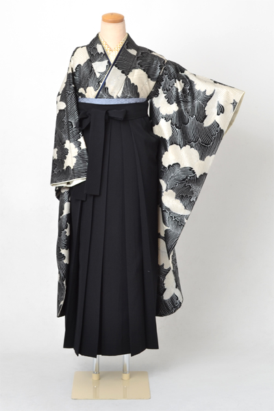 卒業袴［振袖・牡丹×黒］