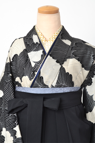 卒業袴［振袖・牡丹×黒］