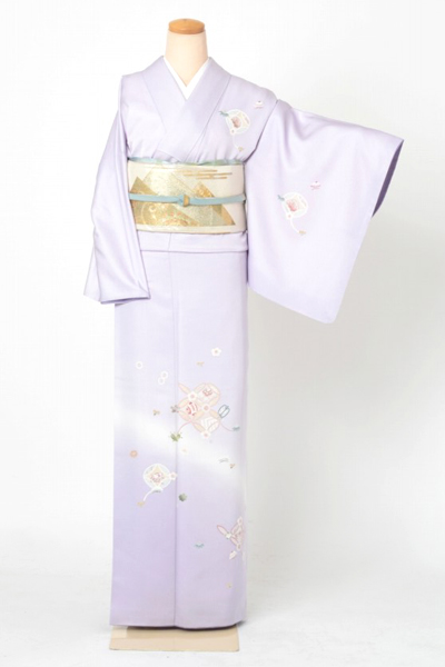 訪問着[薄紫色・宝尽くし]