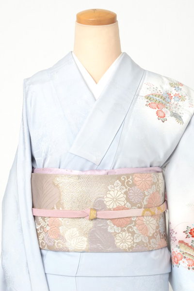 訪問着[水色・花]