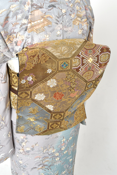 訪問着[灰と青・茶屋辻]