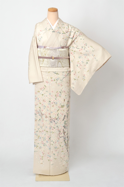 訪問着[オフホワイト・桜]