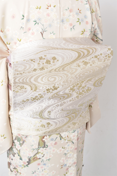 訪問着[オフホワイト・桜]