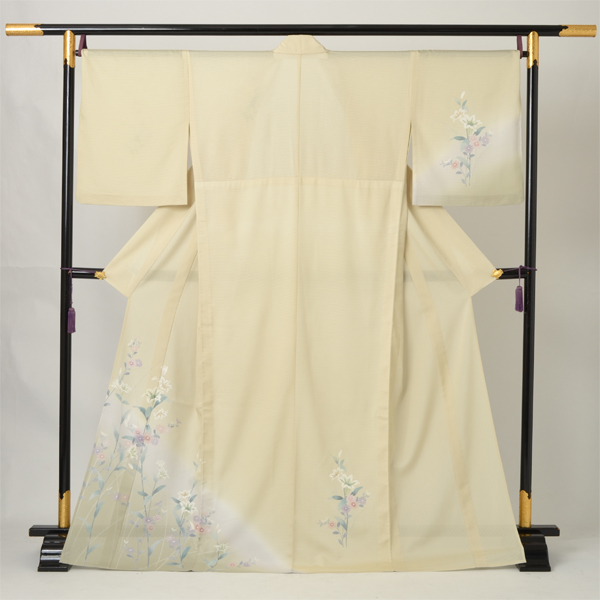 絽縮緬付け下げ(薄緑・花)