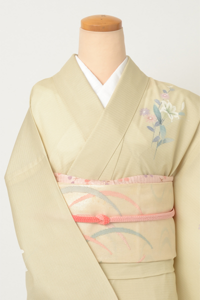 絽縮緬付け下げ(薄緑・花)