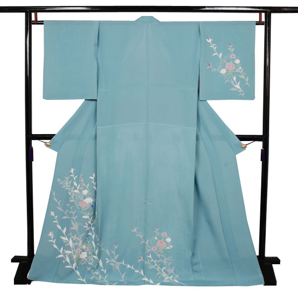 絽訪問着(なでしこ・水色)