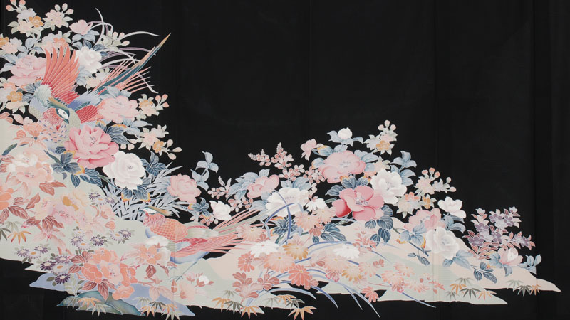 絽留袖(ぼたん・菊・鳳凰)