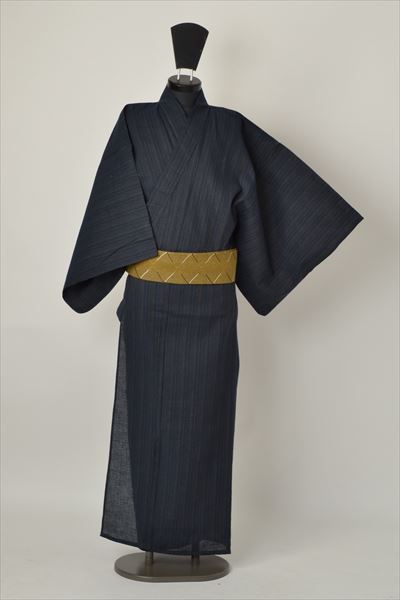 浴衣[175-185cm](藍･縞)