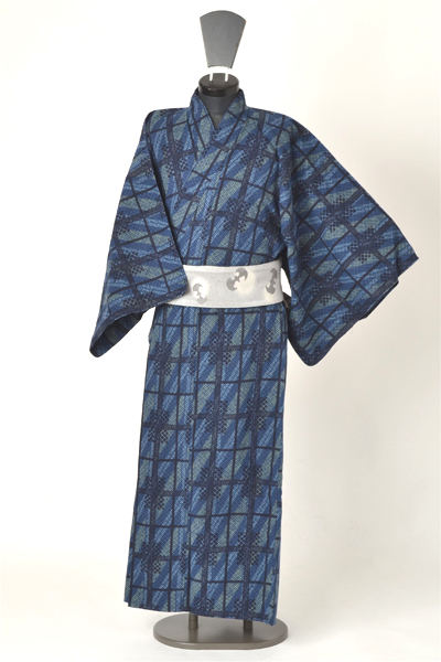 浴衣［167〜177ｃｍ］藍色の抽象柄