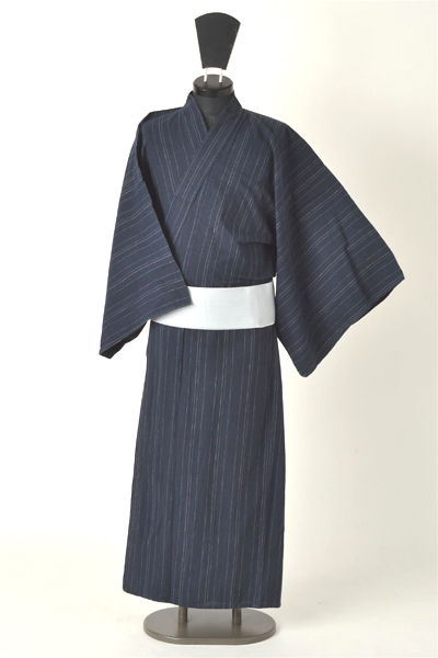 浴衣［167〜177ｃｍ］（紺のステッチ模様）