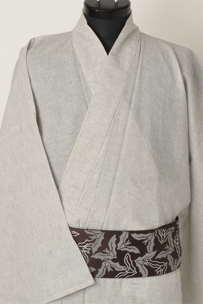 浴衣［180〜190ｃｍ］(白地の十字絣)
