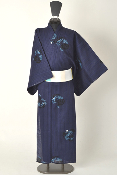浴衣［171〜181ｃｍ］(藍地の龍模様)
