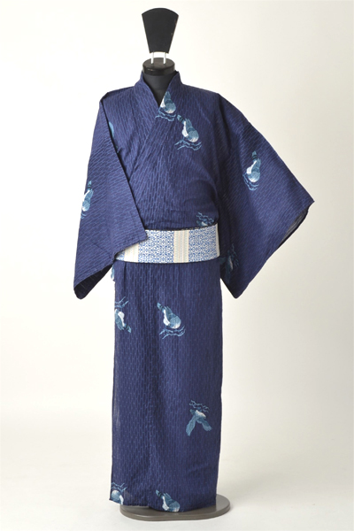 浴衣［170〜180ｃｍ］(藍地の鷹模様）