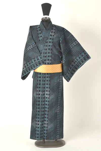 浴衣［168〜178ｃｍ］(紺地の組み模様)