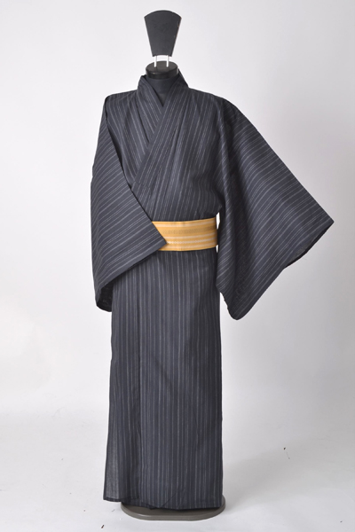 浴衣［180-190cm］（ダークグレイの縞模様）