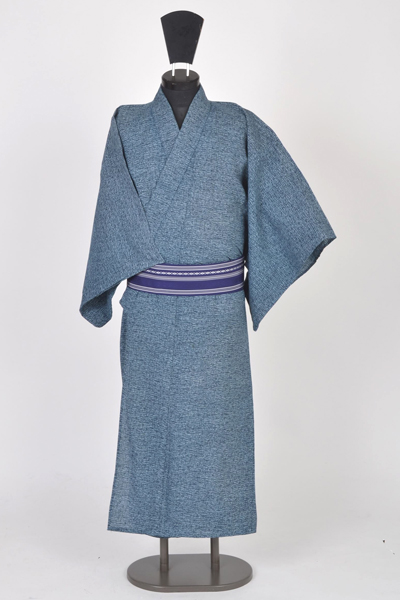 浴衣［152-162cm］（はなだ色の乱れ横筋模様）