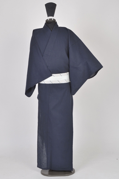 浴衣［183-193cm］（紺青色の縞模様）