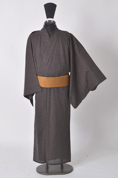 浴衣［175-185cm］（こげ茶のたて縞模様）