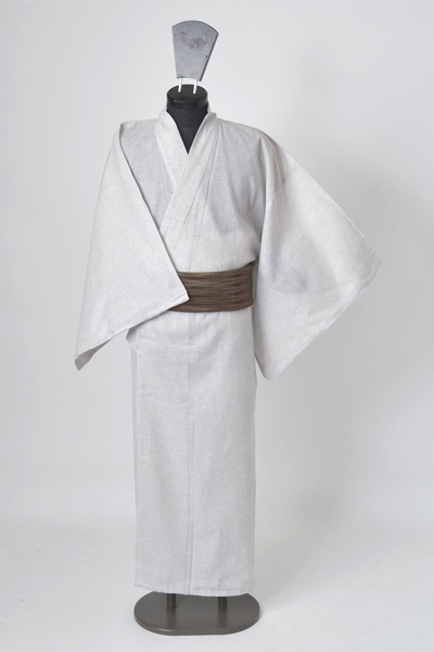 浴衣［170cm〜179cm］(白地の蚊絣模様)