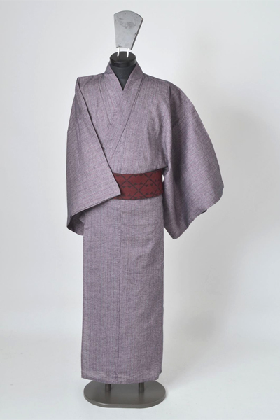 浴衣［167cm〜178cm］(小豆色の縞模様)