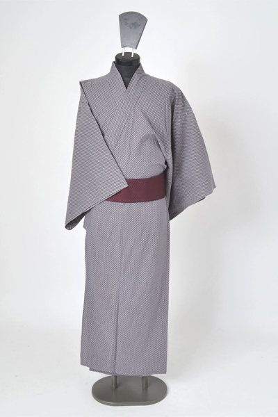 浴衣［160cm〜170cm］(グレー地の絣模様)