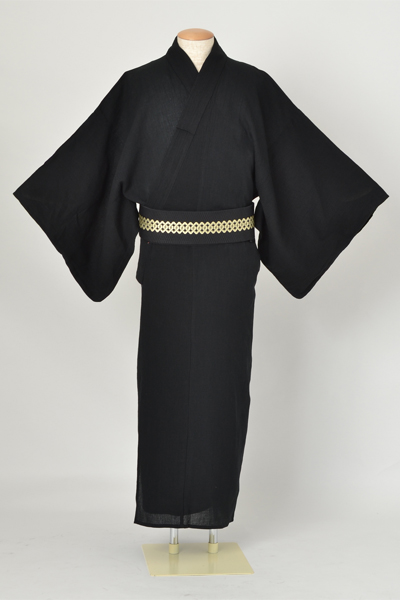 浴衣［160cm〜170ｃｍ］(黒地のちじみ)
